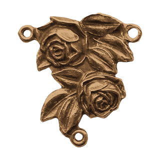 Vintage Bronze Two Roses Center with Miraculous Medal
