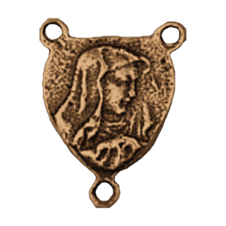 Vintage Bronze Sacred Heart and Sorrowful Mother Center — reverse