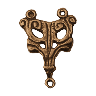 Vintage Bronze Scrollwork Rosary Center — reverse