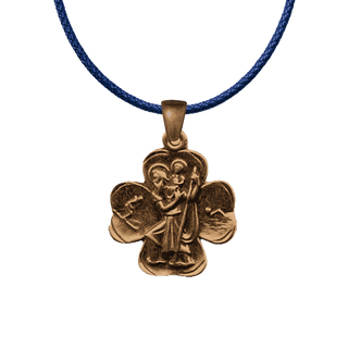 Vintage Bronze St. Christopher Clover Medal