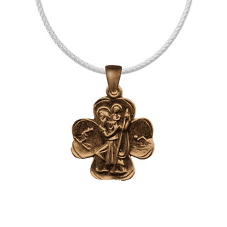 Vintage Bronze St. Christopher Clover Medal