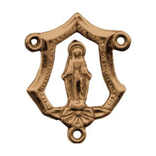 Vintage Bronze Our Lady of Grace Open Rosary Center