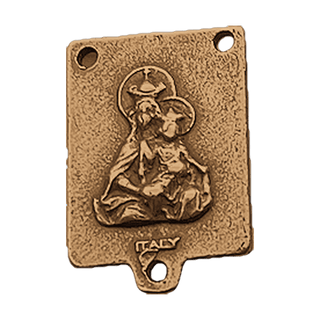 Vintage Bronze Holy Face of Jesus Rosary Center — reverse