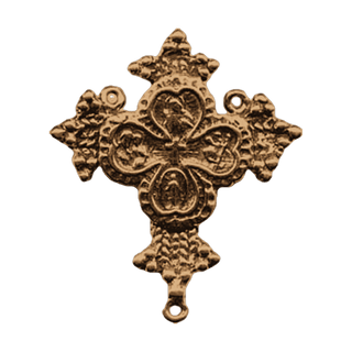 Vintage Bronze Coptic Quatrefoil Rosary Center