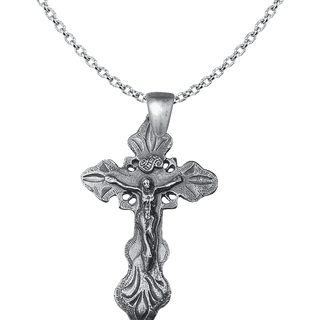 Vintage White Bronze Spanish Colonial Crucifix, Philippines