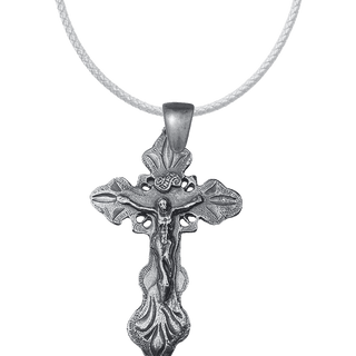 Vintage White Bronze Spanish Colonial Crucifix, Philippines