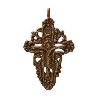 Vintage Bronze Russian Openwork Crucifix