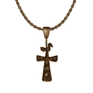 Vintage Bronze Armenian Bird Cross