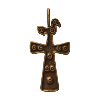Vintage Bronze Armenian Bird Cross