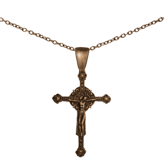 Vintage Bronze Renaissance Double-Sided Crucifix