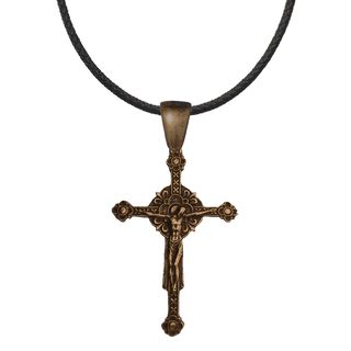 Vintage Bronze Renaissance Double-Sided Crucifix