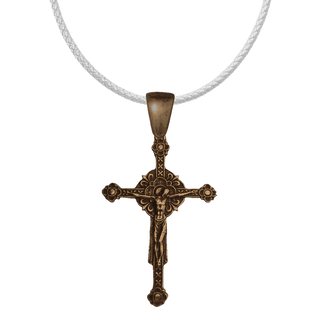 Vintage Bronze Renaissance Double-Sided Crucifix