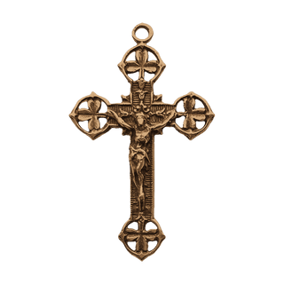 Vintage Bronze Shamrock Crucifix