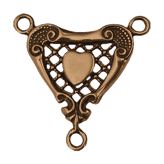 Vintage Bronze Victorian Heart Rosary Center