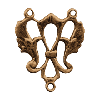 Vintage Bronze Victorian Ribbon Rosary Center