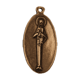 Vintage Bronze Art Deco Medal of Christ and the Virgin — reverse