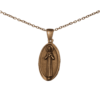 Vintage Bronze Art Deco Medal of Christ and the Virgin