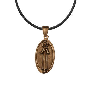 Vintage Bronze Art Deco Medal of Christ and the Virgin