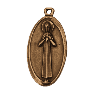Vintage Bronze Art Deco Medal of Christ and the Virgin