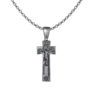 Vintage White Bronze Irish Penal Crucifix with Passion Symbols