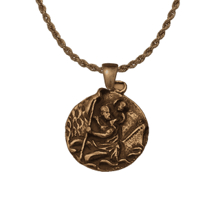 Vintage Bronze St. Christopher - Bas Relief Medal