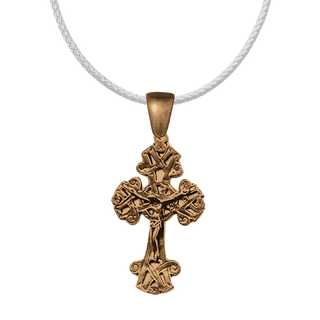 Vintage Bronze Celtic Knotwork Crucifix, Large