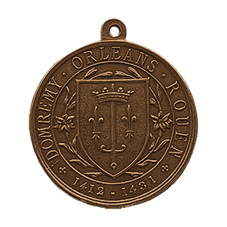 Vintage Bronze Joan of Arc Medal, France, Large — reverse