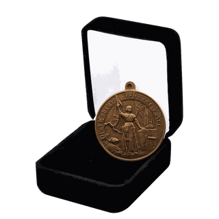 Vintage Bronze Joan of Arc Medal, France, Large