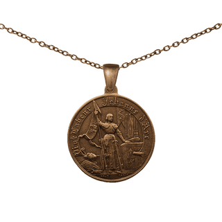 Vintage Bronze Joan of Arc Medal, France, Large