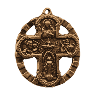 Vintage Bronze Framed Four-Way Cross Medal