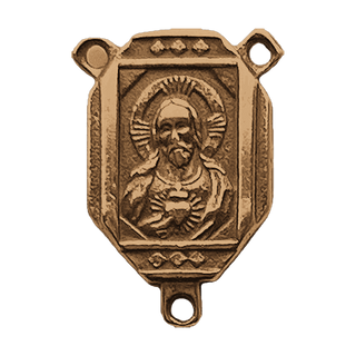 Vintage Bronze Art Deco Sacred Heart and Madonna Center