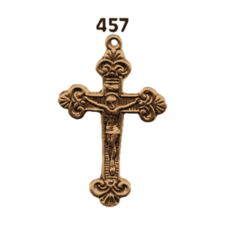 Vintage Bronze Christening Crucifix with Fleur-de-Lis