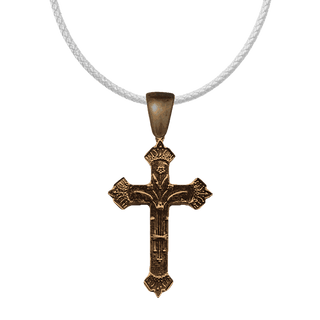Vintage Bronze Arts and Crafts Flowered Cross, 1880