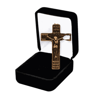 Vintage Bronze Peace With God Crucifix