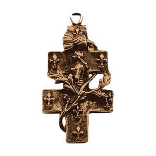 Vintage Bronze Joan of Arc Cross of Lorraine