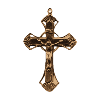 Vintage Bronze Flared Openwork Crucifix