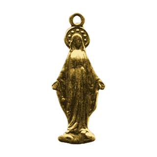 Vintage Yellow Bronze Our Lady of Grace Figural Medal