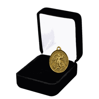 Vintage Yellow Bronze St. Michael, Protector of France Medal
