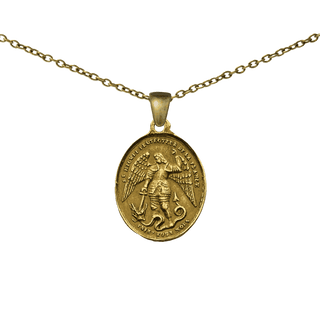 Vintage Yellow Bronze St. Michael, Protector of France Medal