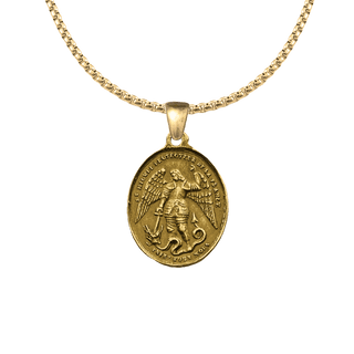 Vintage Yellow Bronze St. Michael, Protector of France Medal