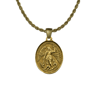 Vintage Yellow Bronze St. Michael, Protector of France Medal