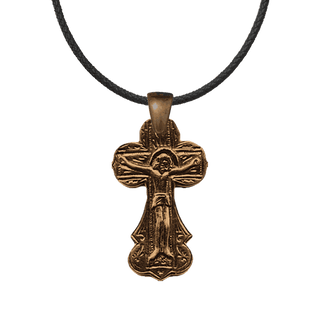 Vintage Bronze Russian Folk Crucifix