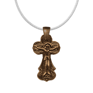 Vintage Bronze Russian Folk Crucifix