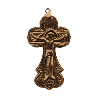 Vintage Bronze Russian Folk Crucifix