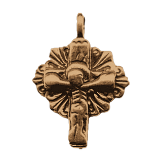 Vintage Bronze Byzantine Rayed Crucifix, c. 1200