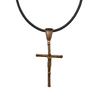 Vintage Bronze Spiral Rope Crucifix