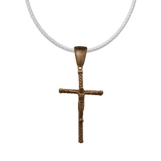 Vintage Bronze Spiral Rope Crucifix