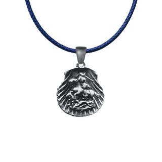 Vintage White Bronze St. George and the Dragon Shell Medal