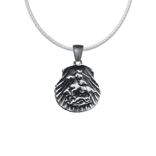 Vintage White Bronze St. George and the Dragon Shell Medal