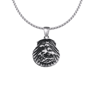 Vintage White Bronze St. George and the Dragon Shell Medal